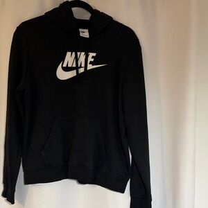 Nike Black Hoodie with White Logo - Women’s Sweater